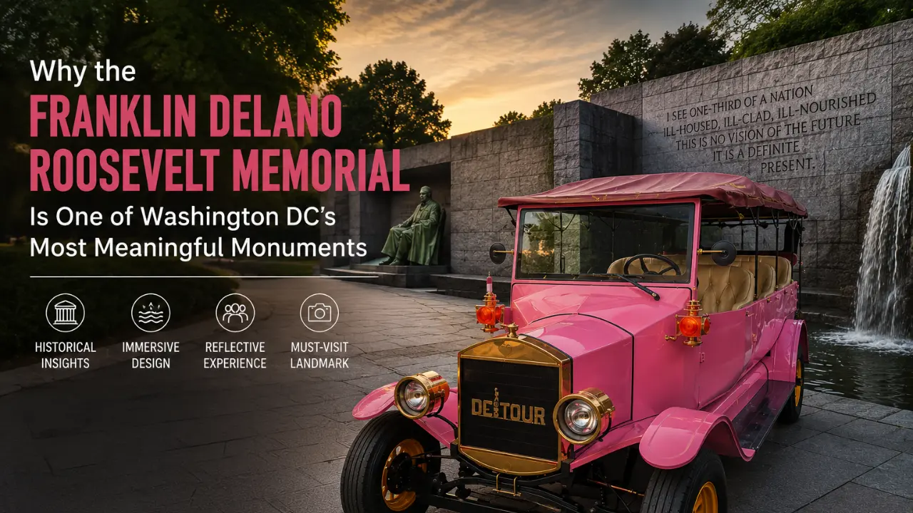 Franklin Delano Roosevelt Memorial in Washington DC at Sunset