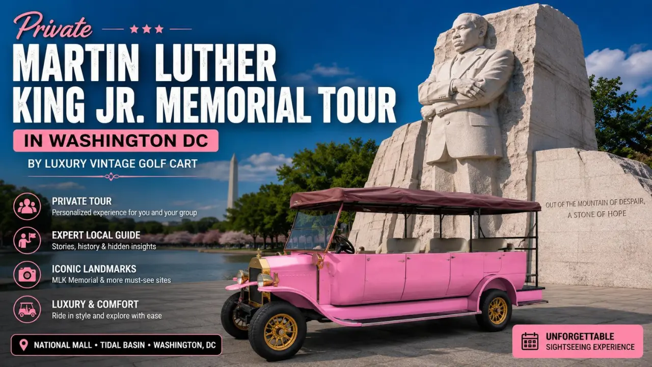 Private Martin Luther King Jr. Memorial Tour in Washington DC by Luxury Vintage Golf Cart