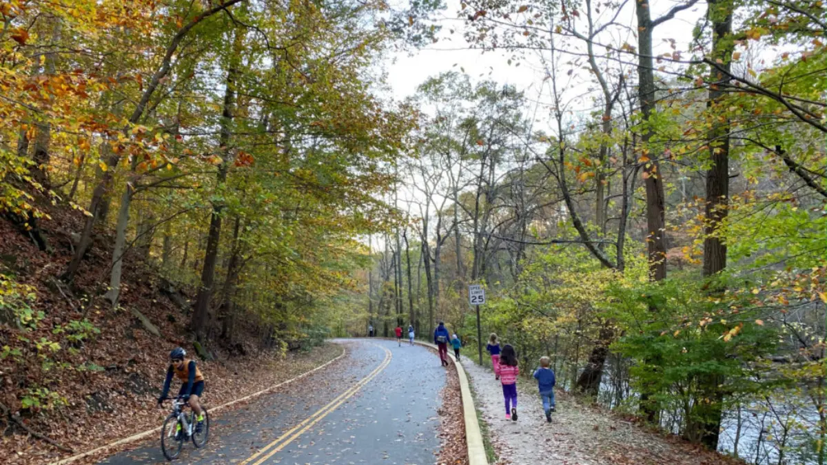 Rock Creek Park bike ride couples Washington DC romantic outdoor activity