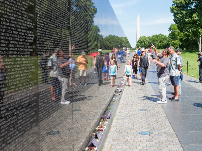 Vietnam Veterans Memorial wall in Washington DC